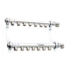 Колектор розподільчий HLV 7 для систем опалення (стальний), 7 конт. 3/4", компл.з 2 шар.кранами 1" (110209001)