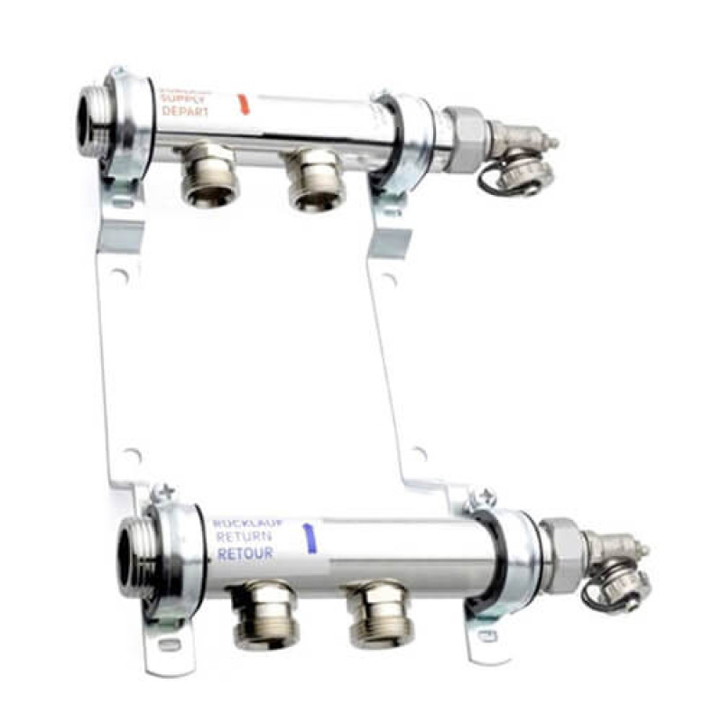 Колектор розподільчий HLV 2 для систем опалення (стальний), 2 контури 3/4" (110202001)