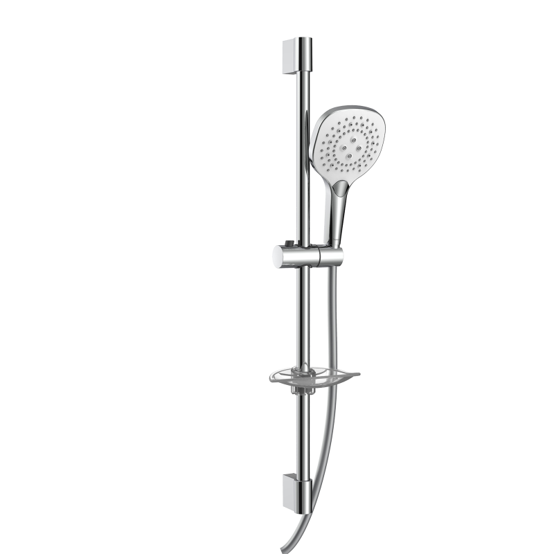 IMPRESE Гарнітур душовий з лійкою SPR370Q, штангою, шлангом та мильницею, біла кришка, хром (f03800101DQ)