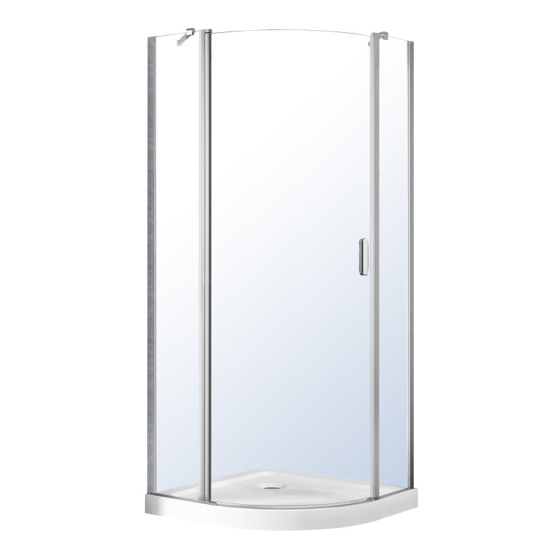 VOLLE ORLANDO душова кабіна 90*90*205см в комплекті з мілким піддоном, розпашна, хромована, скло прозоре 6мм, (10-22-504)