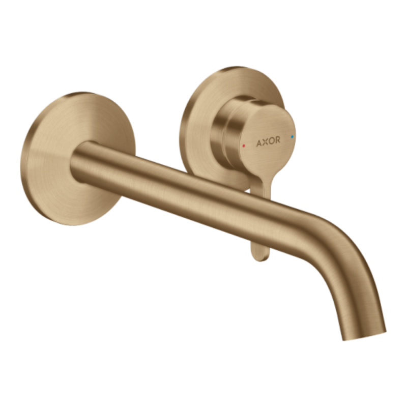 Axor ONE змішувач для умивальника 220, одноважільний, зі зливним гарнітуром, прихованого монтажа,колір шліфованна бронза, (48120140)