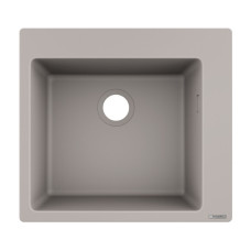 Hansgrohe S510-F450 мийка для кухнi, вбудована, розмiри вирiзу: 54*49см, iз матерiалу Silicatec, колiр свiтлий сiрий, (43312380)