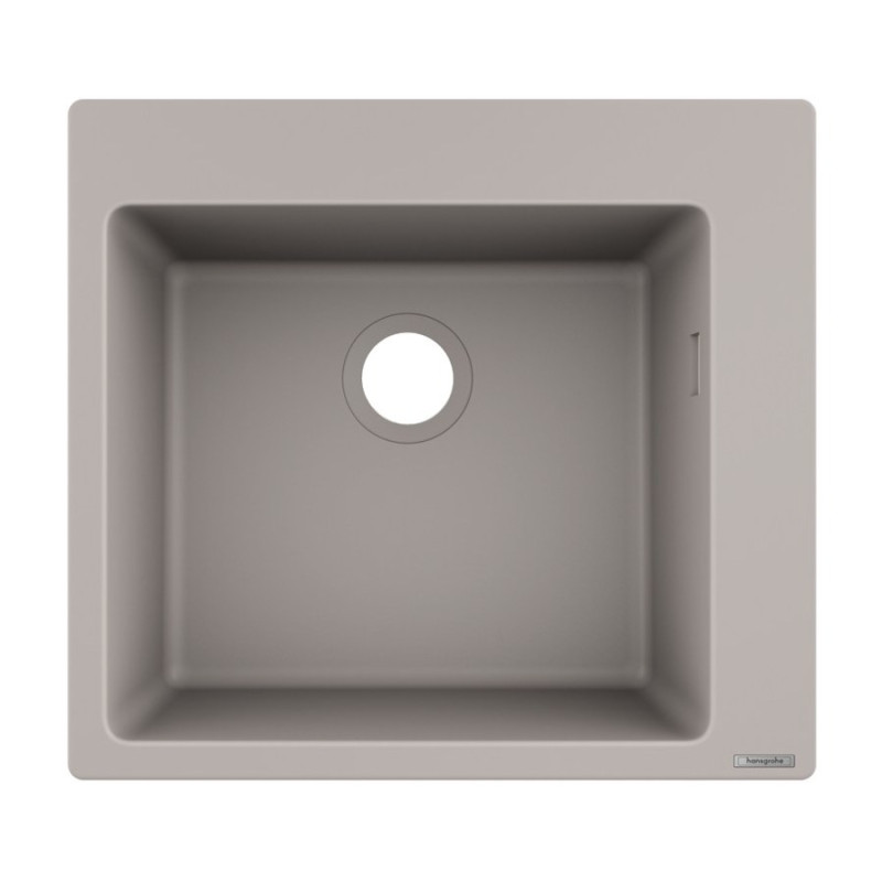 Hansgrohe S510-F450 мийка для кухнi, вбудована, розмiри вирiзу: 54*49см, iз матерiалу Silicatec, колiр свiтлий сiрий, (43312380)