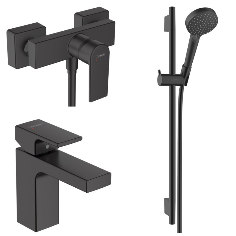 Hansgrohe VERNIS SHAPE набір змішувачів для душу, раковина 100 (71561670+71650670+26423670), колір чорний матовий, (71561333)
