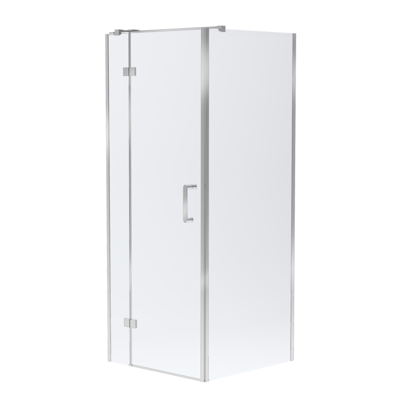 VOLLE SOTA 90-C душевая кабина 90*90*200 см квадратная, реверсивная, распашная, профиль хром, стекло прозрачное, (1038.124501)