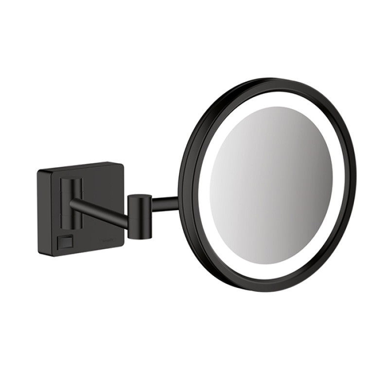 Hansgrohe ADDSTORIS зеркало косметическое, с подсветкой, черный матовый, (41790670)