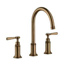 Axor Montreux Змiшувач для раковини 180, на 3 отвори з важiльними рукоятками, зi злив. гарнiтуром, колiр покриття шлiфована бронза, (16514140)