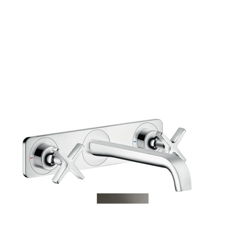 Axor Citterio E Змішувач для раковини, на 3 отвори з панеллю та виливом 220 мм, настінн. монтаж, полір. чорний хром, (36115330)