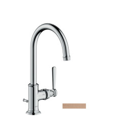 Axor Montreux Змішувач для раковини 210 одноважiльний, зі зливним гарнітуром, кол. шліф. червоне золото, (16517310)