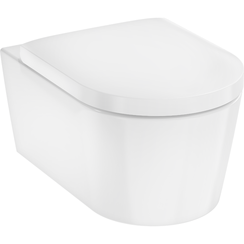 Hansgrohe ELU PURA S унітаз підвісний 54*36,6см AquaFall Flush, в комплекте з сидіннямз функцією SoftClose and QuickRelease, (60292450)