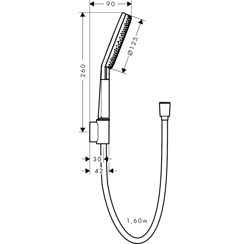 Hansgrohe RAINDANCE ALIVE SELECT S душовий набір EcoSmart (ручний душ 3режими, шланг, тримач), білий матовий, (24611700)