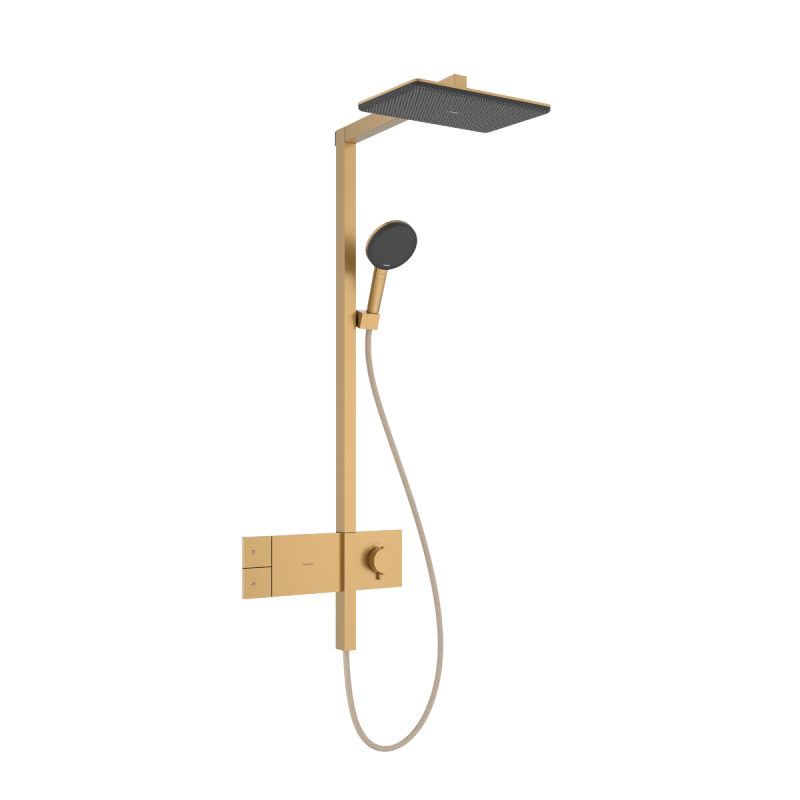 Hansgrohe RAINDANCE ALIVE Q душова система Showerpipe 210/340, 1jet, з термостатом, шліфованна бронза, (24580140)
