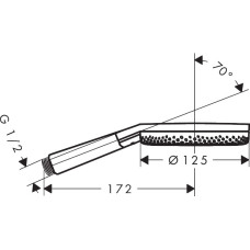 Hansgrohe RAINDANCE ALIVE SELECT S ручний душ (3 типи струменів RainAir, PowderRain, Massage), чорний матовий, (24500670)