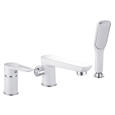 IMPRESE Змішувач для ванни Breclav, врізний, на три отвори, хром/білий (85245W)