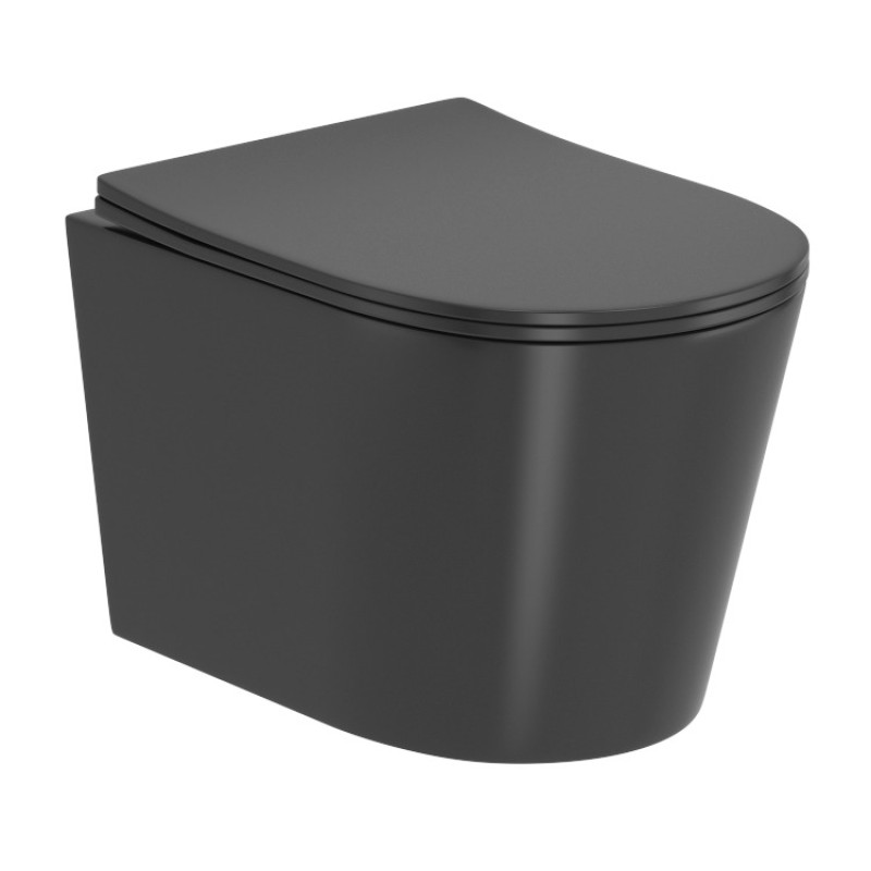 IMPRESE Унітаз підвісний Jess Rimless із сидінням темно-сірий (i11330MDG) (i11330MDG)