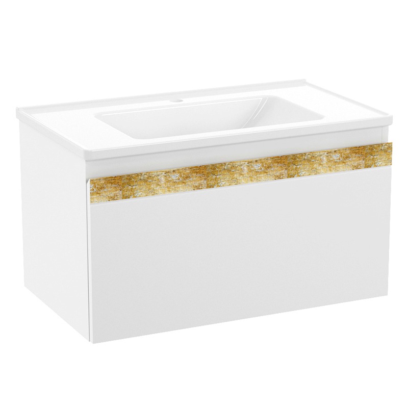 VOLLE CLASSIC NEO комплект меблів 80см, blanco: тумба підвісна, 1 ящик + умивальник меблевий, (1943.328007)