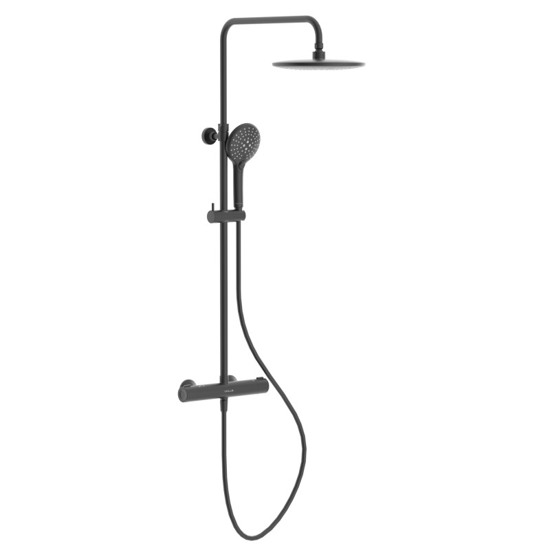 VOLLE SISTEMA D система душова (R, термостат для душа, душ d250 мм, лійка 3 режими, шланг 1500 мм PVC), de la noche, (1598.090104)