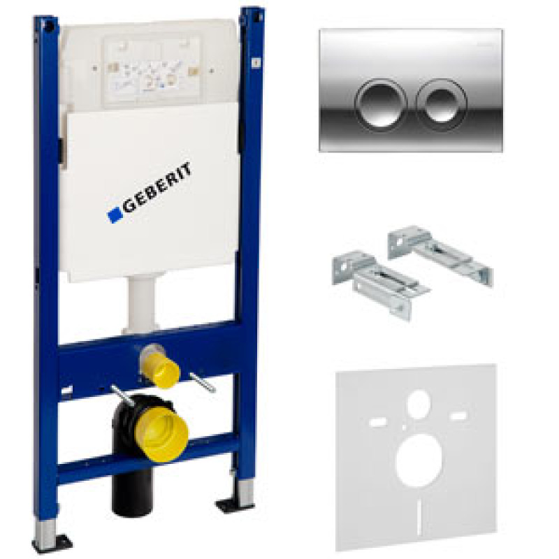 Geberit Комплект (458.160.001 Дуофикс монтажный элемент UP182 для подвесного унитаза, клавиша смыва Дельта 115.125.21.1,, (458.161.21.1)