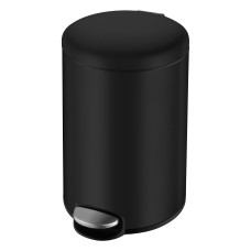 VOLLE Відро для сміття округле 3л, з педаллю, чорне, (14-03-53B)
