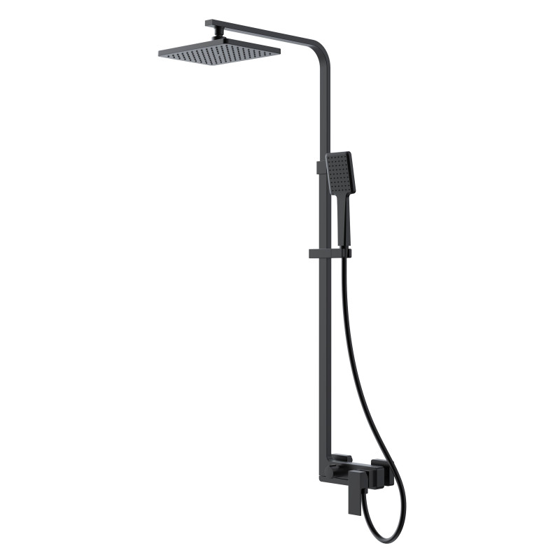 VOLLE SISTEMA L система душова (змішувач для душа, верхній душ 260*188 мм ABS, ручний душ 86 мм 1 режим, шланг 150 см), de la noche, (1582.090204)