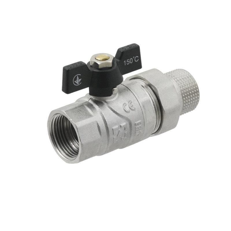 Raftec Кран кульовий з американкою BLACK PN40 ВЗ 3/4" метелик DRBS2