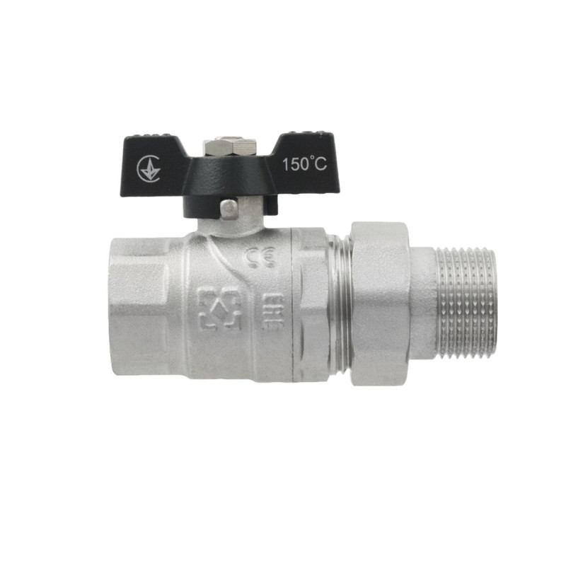 Raftec Кран кульовий з американкою BLACK PN40 ВЗ 3/4" метелик DRBS2