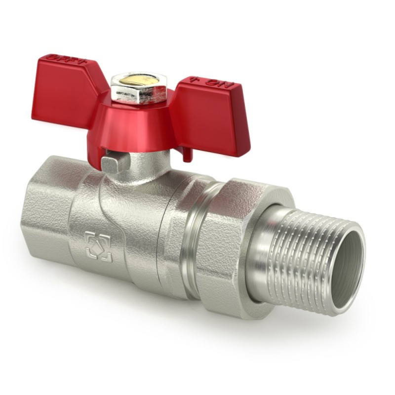 Raftec Кран кульовий з американкою RED PN40 ВЗ 1/2" метелик CSA-011