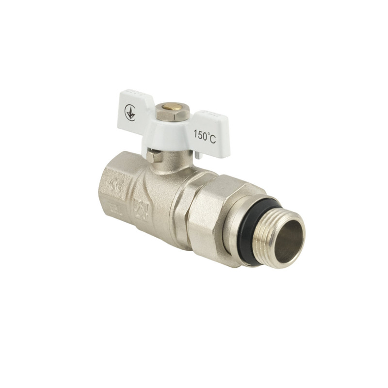Raftec Кран кульовий з американкою WHITE DN20 3/4" с антипротіканням метелик WRB-2