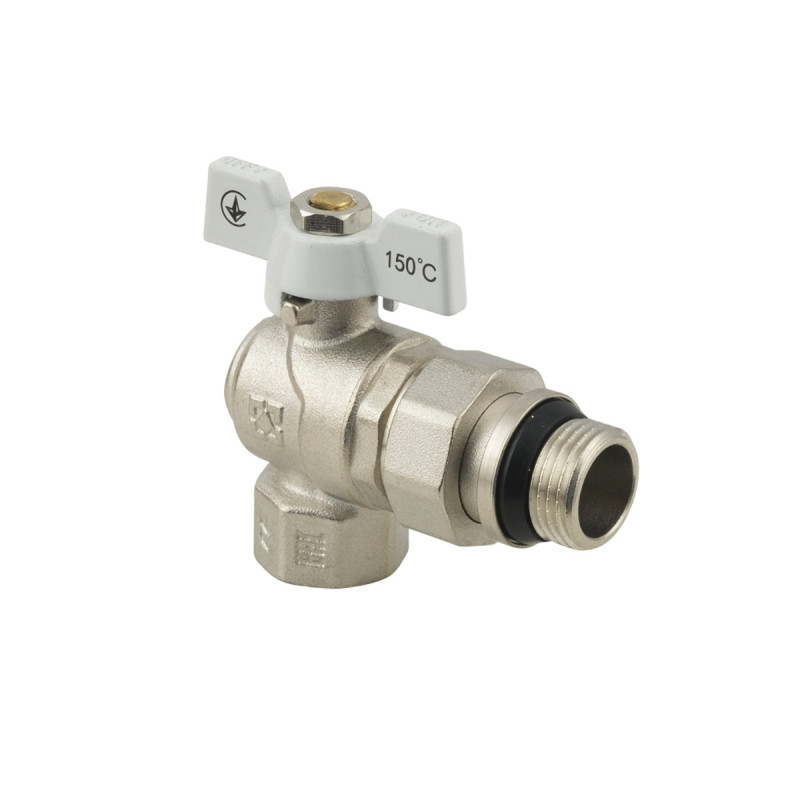 Raftec Кран кутовий з американкою WHITE DN20 3/4" з антипротіканням метелик WRBS-2