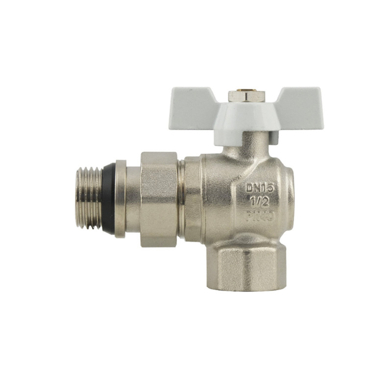 Raftec Кран кутовий з американкою WHITE DN20 3/4" з антипротіканням метелик WRBS-2